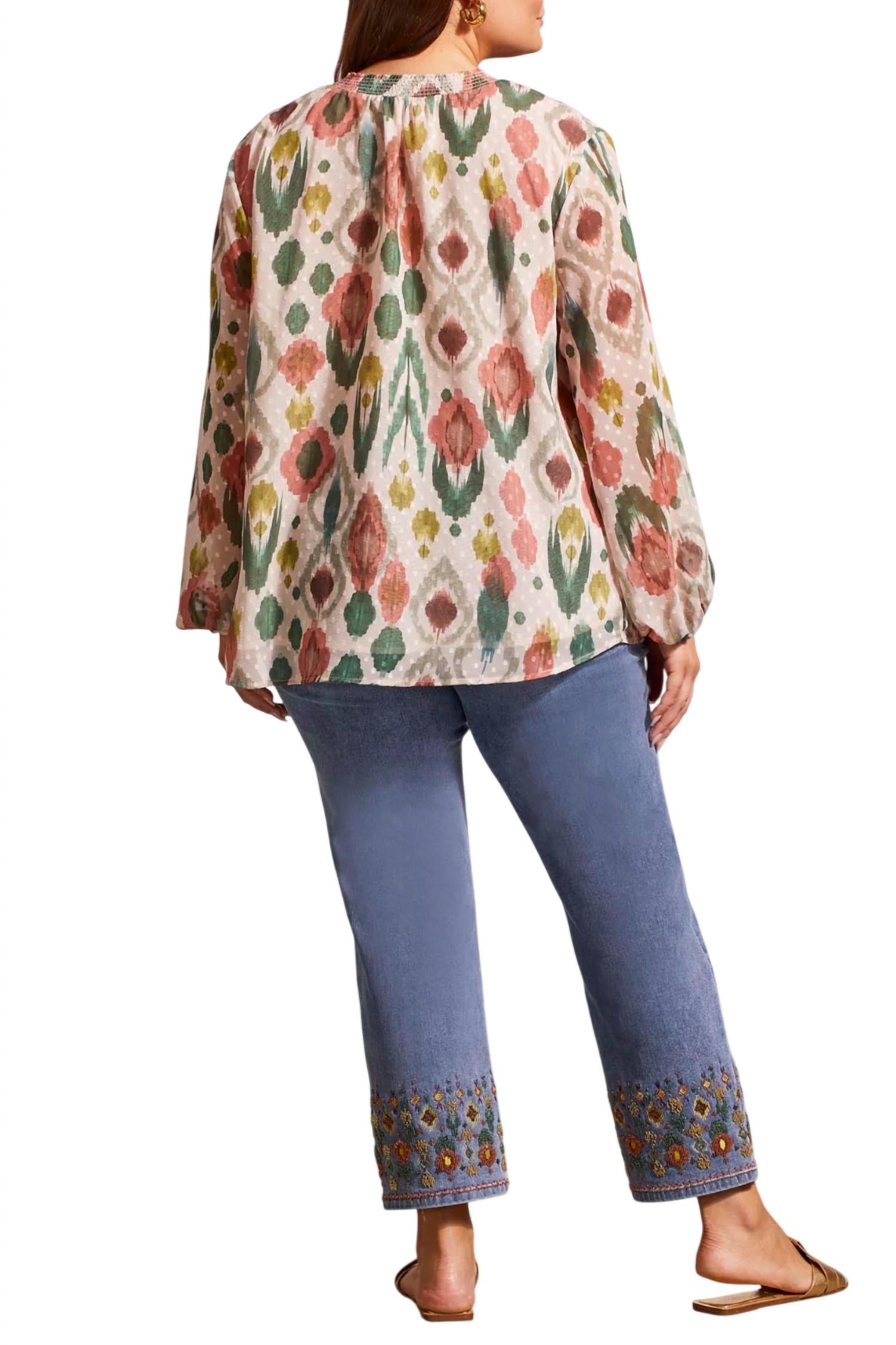 Tribal - Puff Sleeve Blouse - PLUS