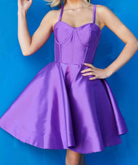 Jovani - Sweetheart Fit And Flare Mini Dress