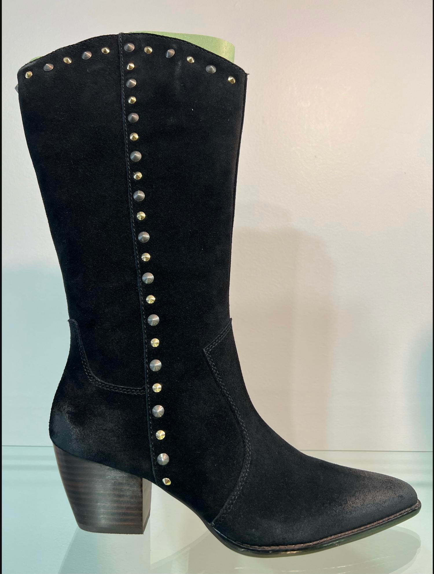 Salvia Women's Vizalo Suede Tall Boot in black 1 - women's shoe