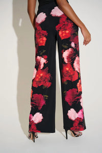Joseph Ribkoff - Floral Print Pull-on Wide Leg Pants