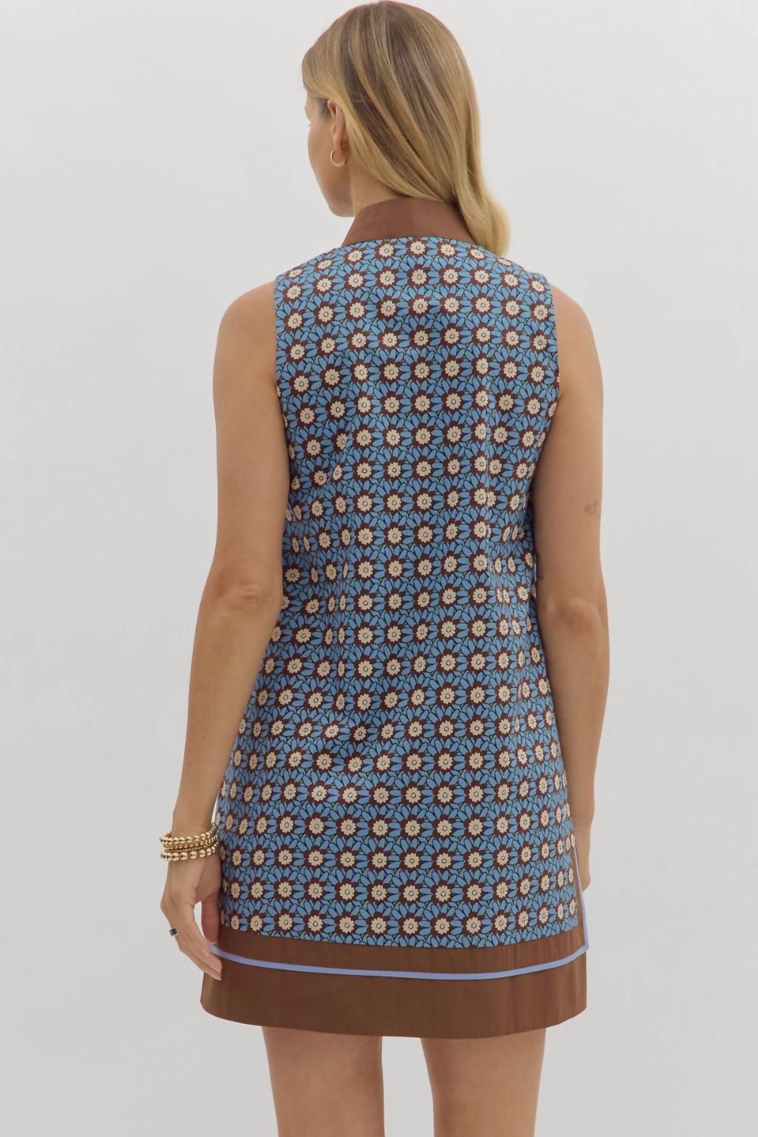 entro Bruster Mini Dress in chambray - women's dress - alternate view
