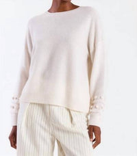Brodie Cashmere - Paula Pom Sleeve Crew Sweater