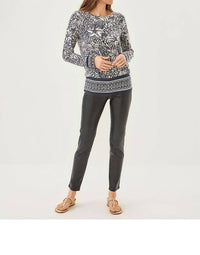 Lilly Pulitzer Tamika Knit Top in onyx lots to spot - women's long sleeve top - view 4
