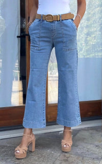 BEVY FLOG Eden Crop Jeans in denim - women's jeans