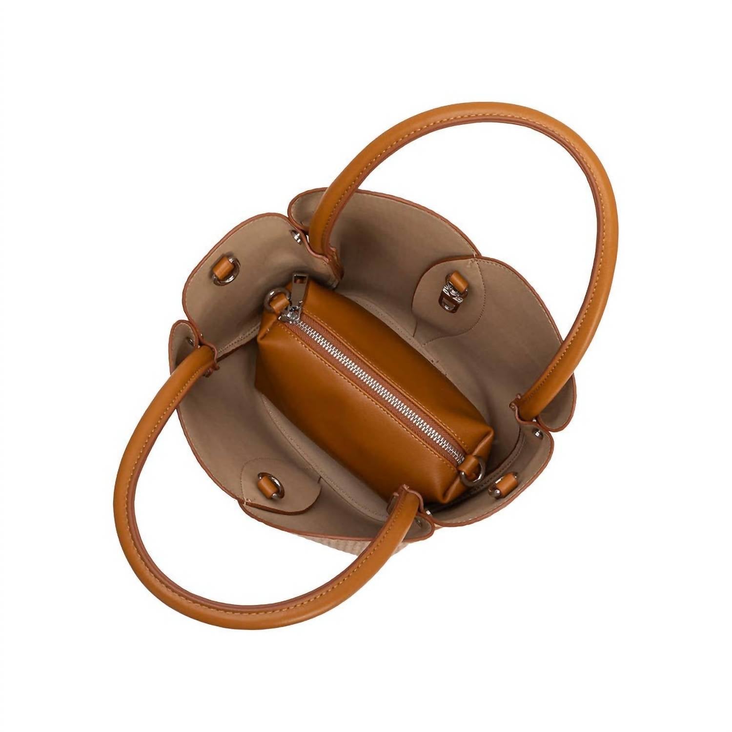 Melie Bianco - Women's Tulip Raffia Embossed Recycled Top Handle Bag