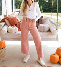 AnnieWear Muse Corduroy Wide Leg Pants in mauve - women's pants