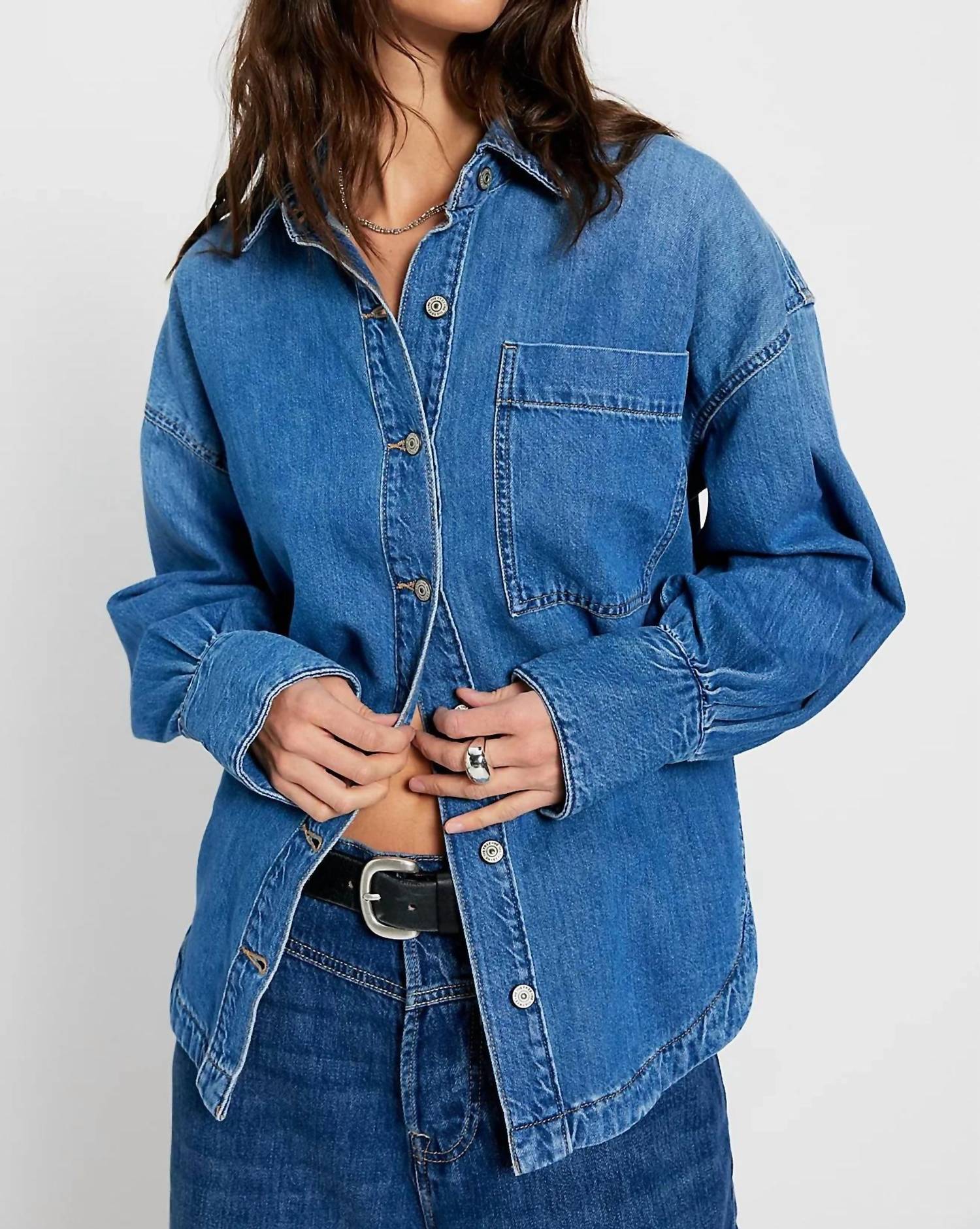 Free People Ashley Shirt in denim - women's shirt