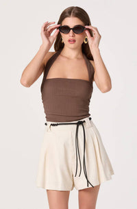 Astr - Atherton Pleated High-rise Shorts