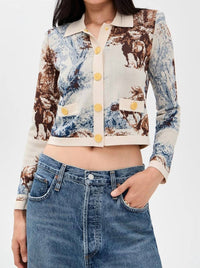 L'Agence - Osiris Jacquard Collared Cardigan