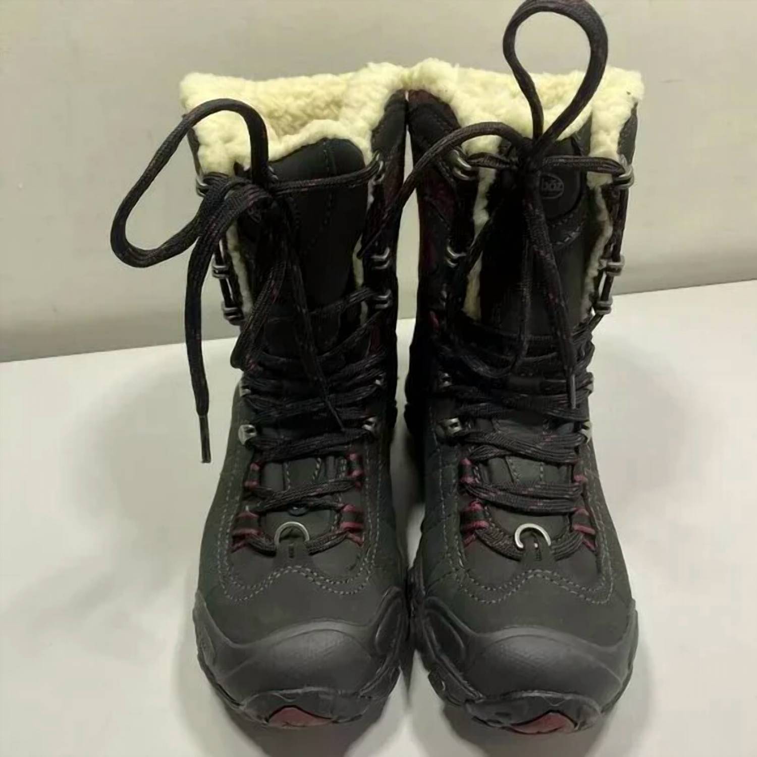 Oboz Women's Bridger Insulated Waterproof 9 Inch Leather Snow Boots in black purple - women's shoe - alternate view
