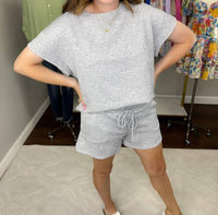 SEE AND BE SEEN Call My Jet Textured Shorts in heather grey - women's shorts - view 4