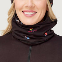 krimson klover Illustrated Neck Gaiter in multi skier black - women's scarf