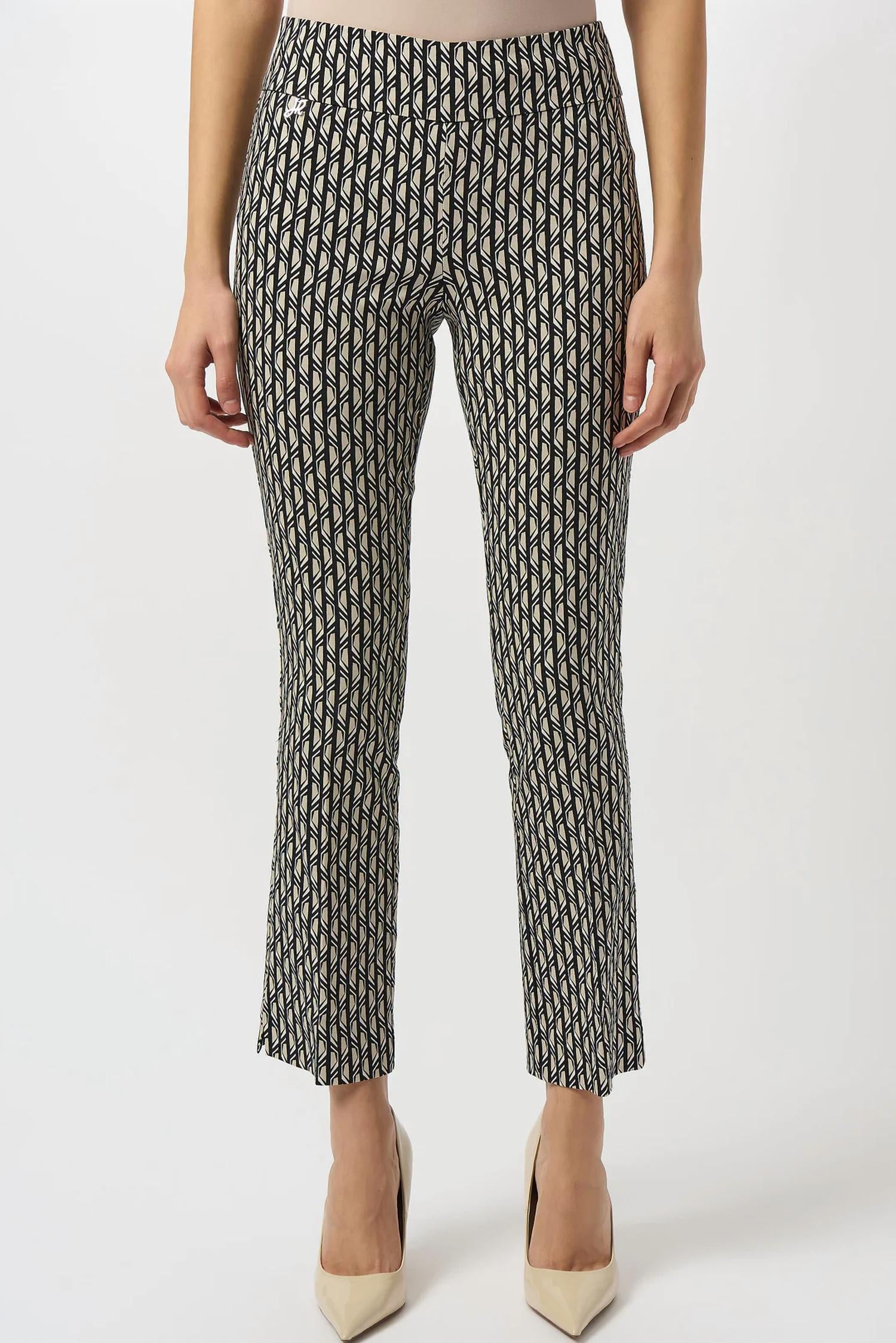 Joseph Ribkoff - Geometric Print Pull-on Straight Leg Pants