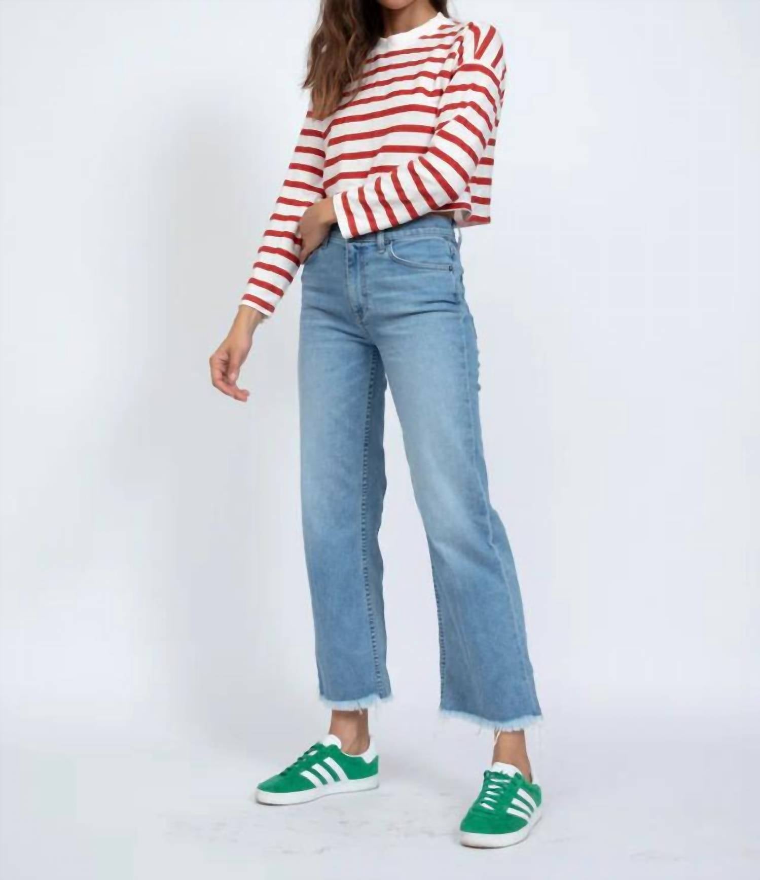 ASKK NY Crop Wide Leg Jeans in keelover - women's jeans - alternate view