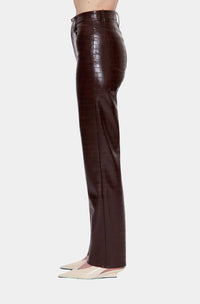 PISTOLA Cassie High Rise Straight Leg Jeans in tobacco croc - women's jeans - view 4