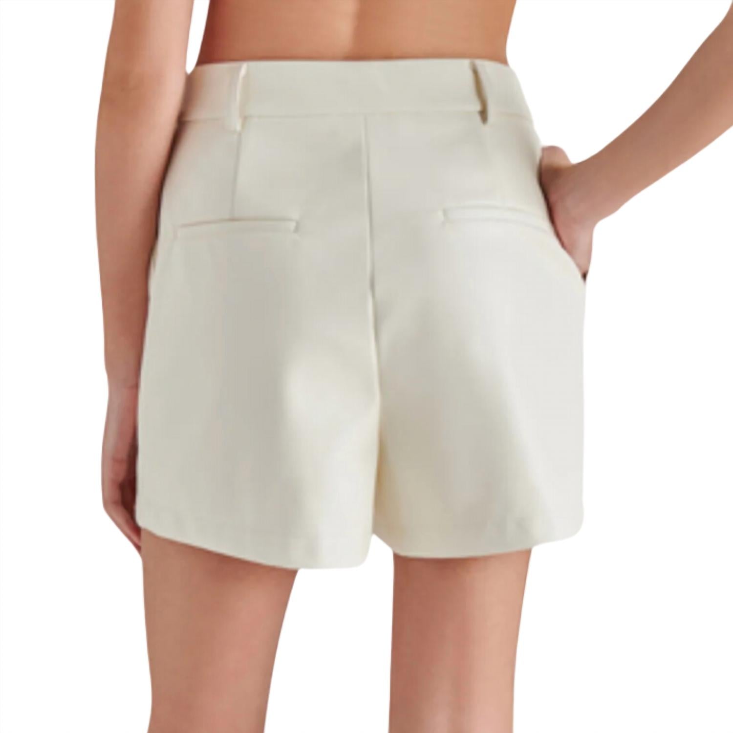 STEVE MADDEN Imelda Faux Leather Shorts in bone - women's shorts - alternate view