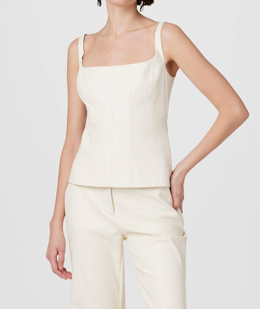 Toccin - Linda Vegan Leather Tie Corset Tank