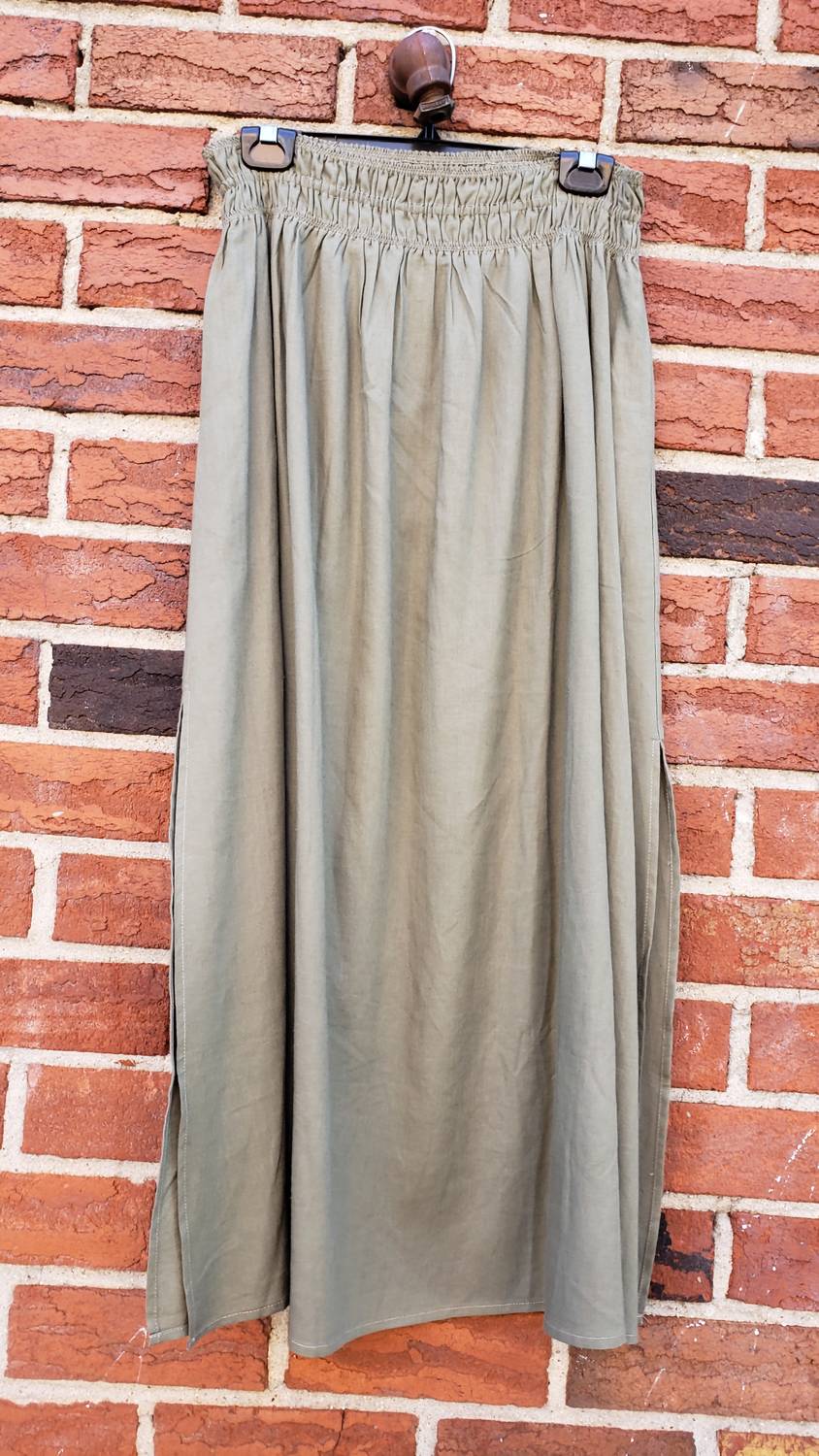 Grade & Gather - Women's Side Slit Maxi Skirt