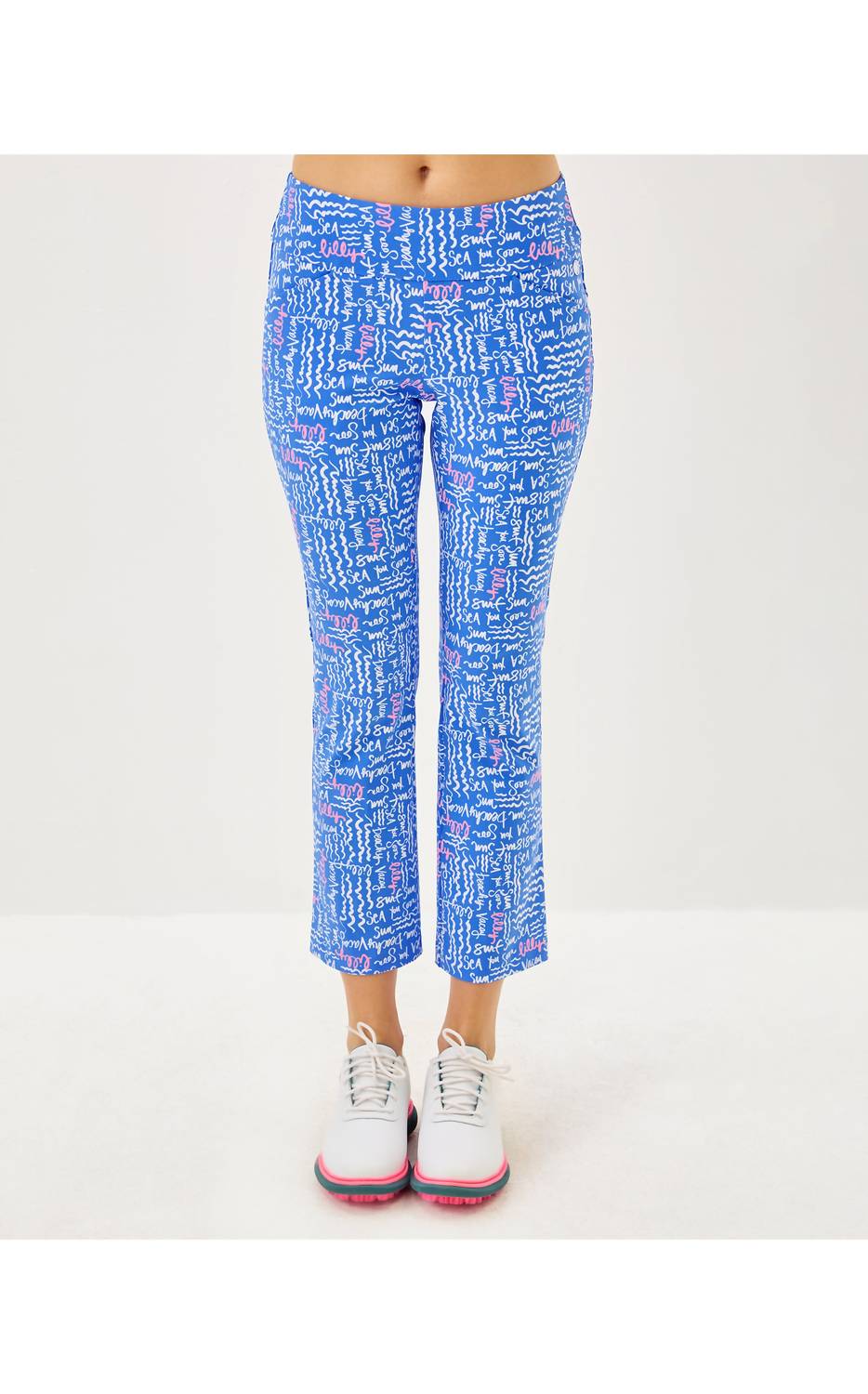 Lilly Pulitzer Upf 50+ Corso Kick Flare Pants in seacrets - women's pants - detail view