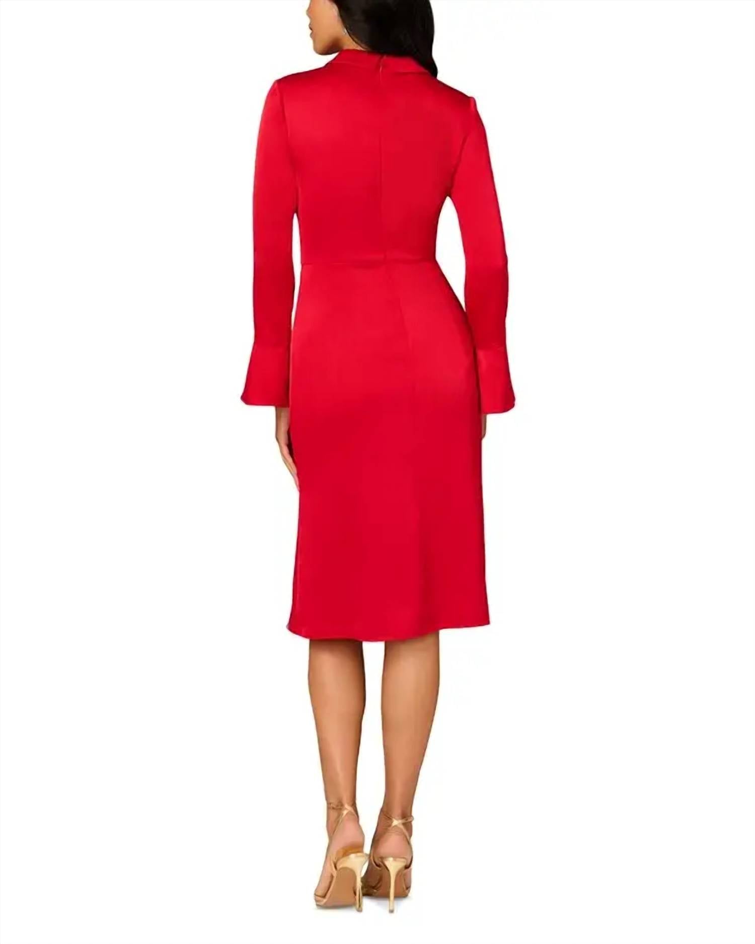 Aidan Mattox - Crepe Back Satin Midi Dress