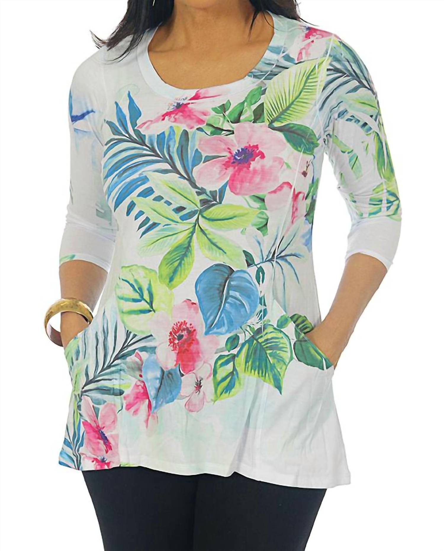 Impulse California - Tropical Pink Flowers Top