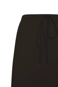 Exquise - Regular Drawstring Satin Midi Skirt