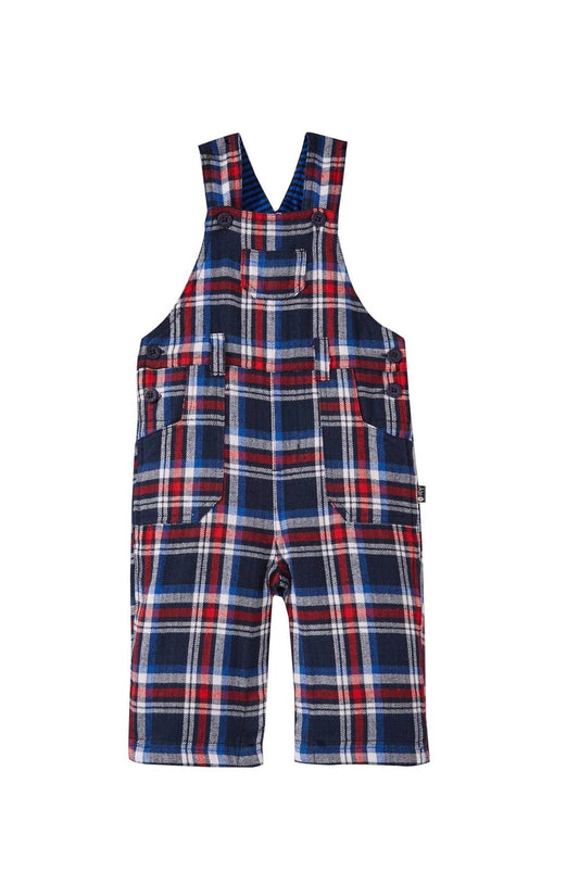 Jojo Maman Bebe - Kid's Plaid Leg Snap Up Overalls