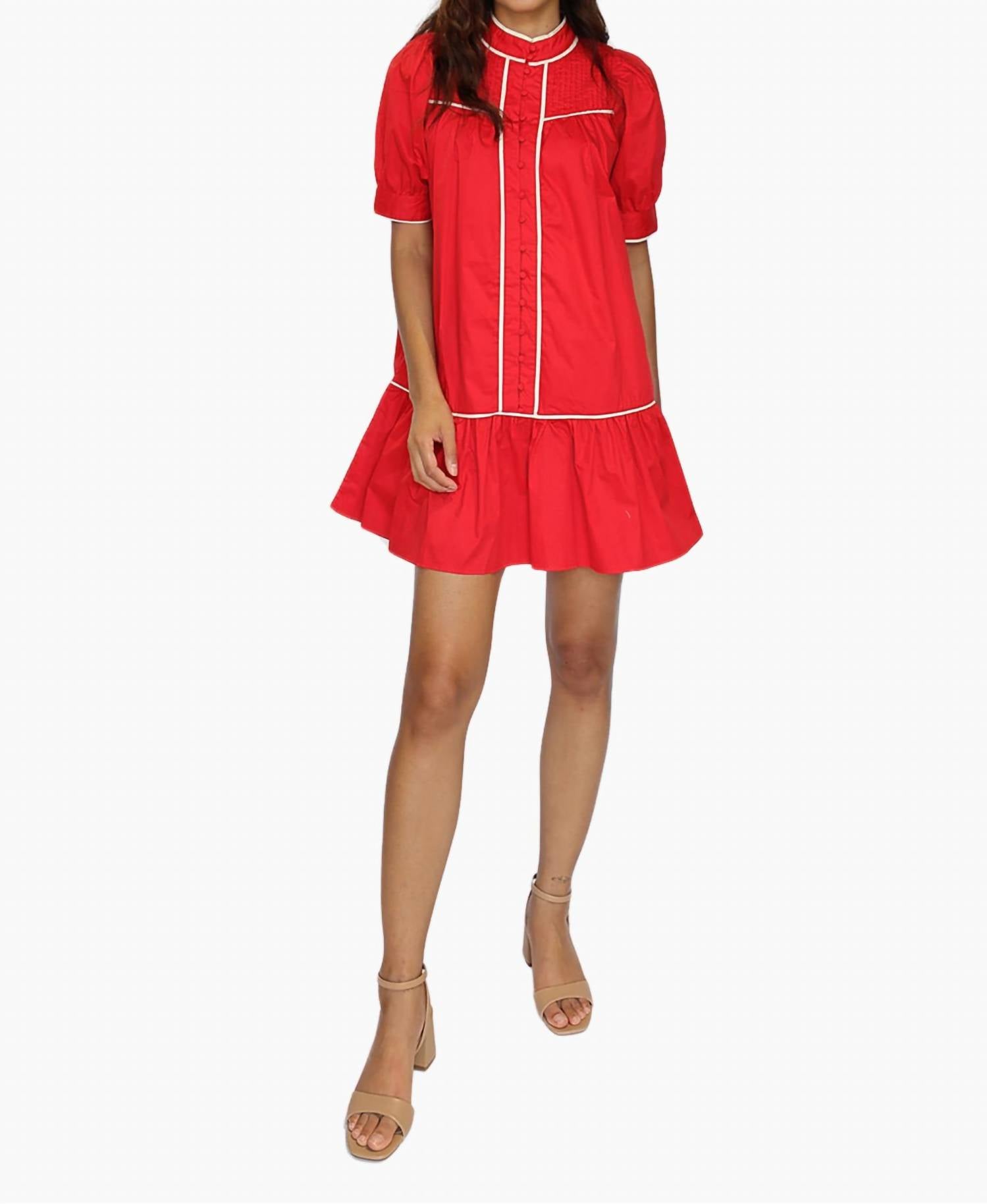 TCEC Tillie Mini Dress in red - women's dress
