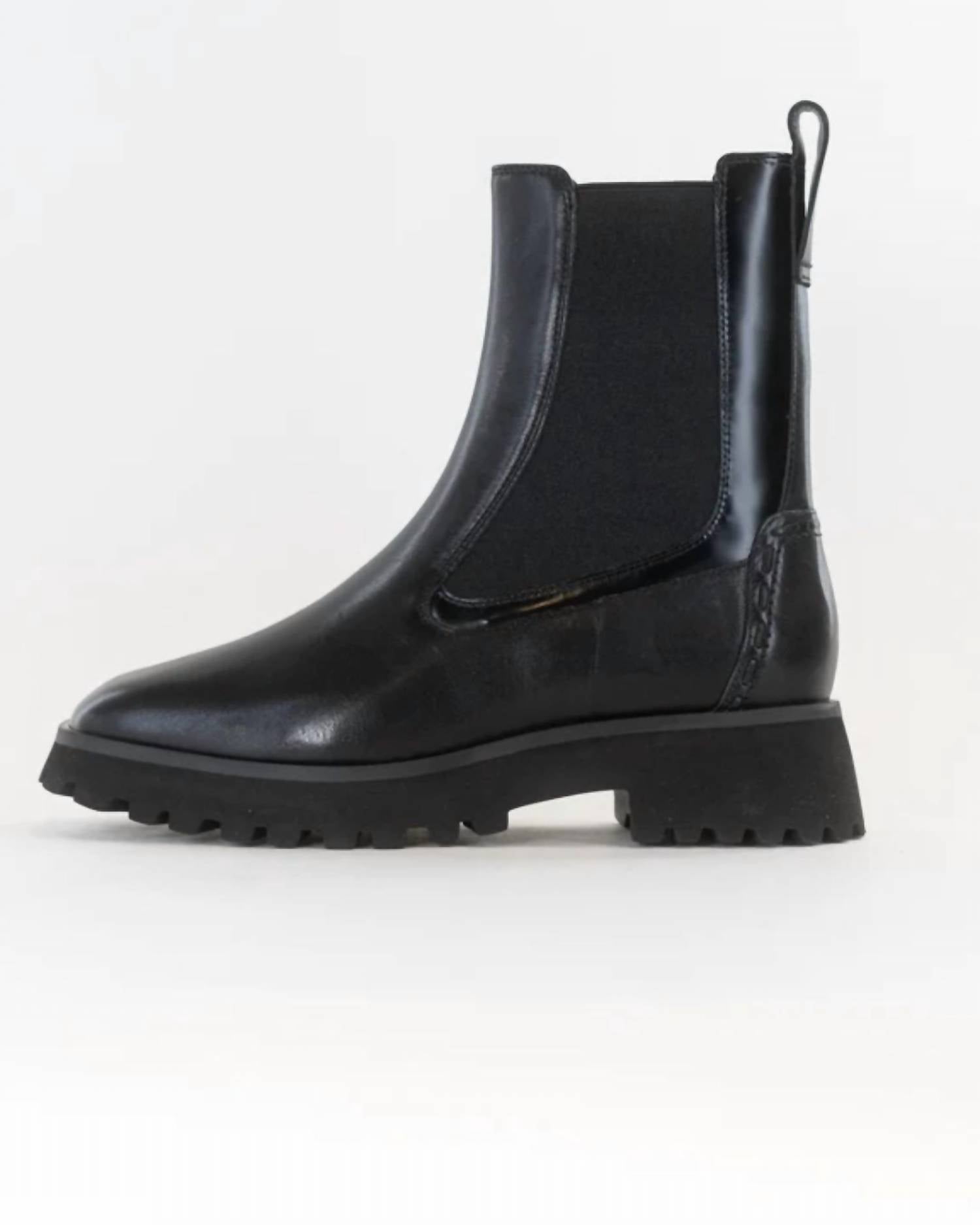 Clarks Women's Stayso Rise Leather Boots in black - women's shoe - detail view