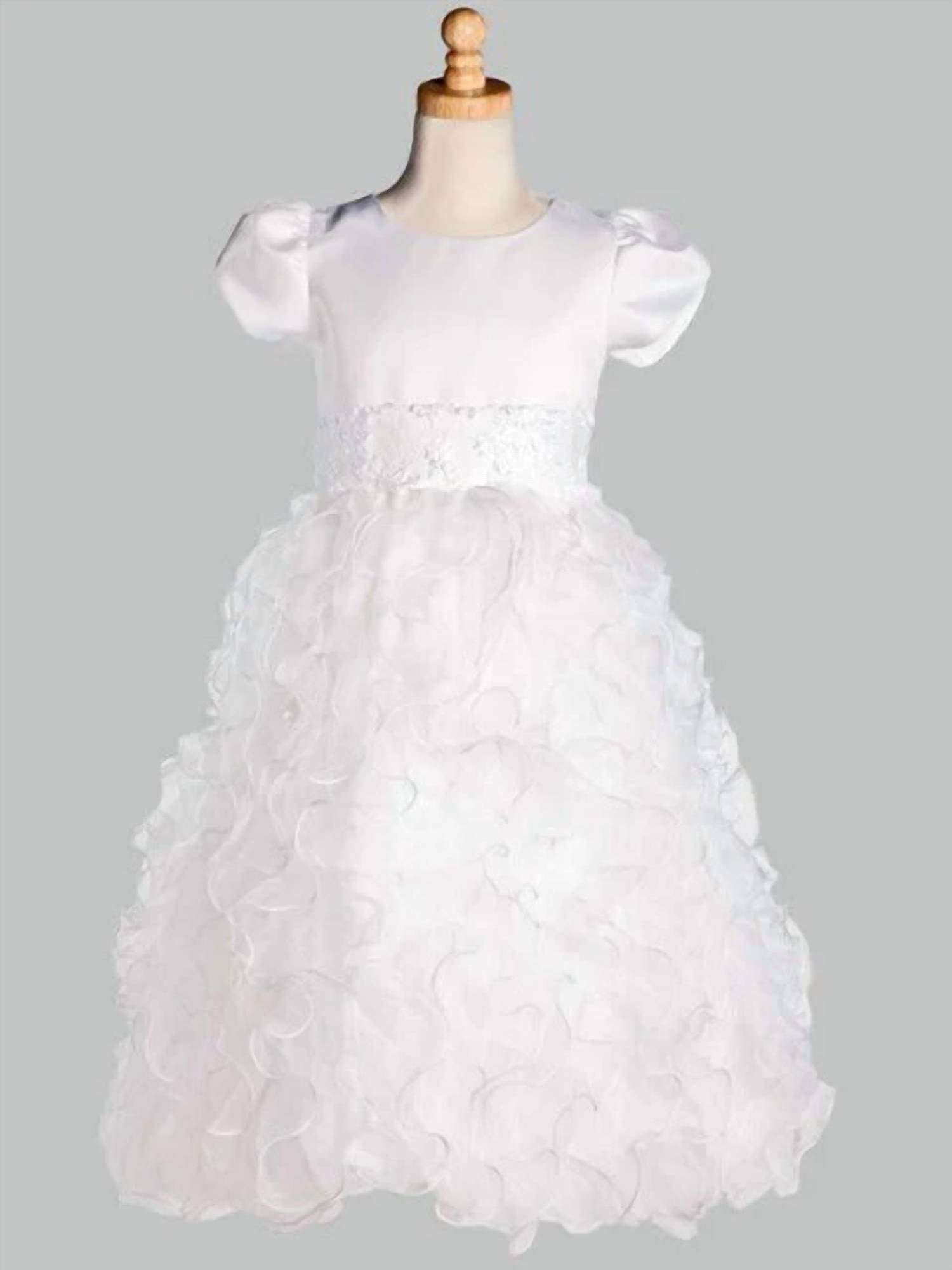 Swea Pea & Lilli - Girl's Satin & Ruffled Organza First Communion Dress