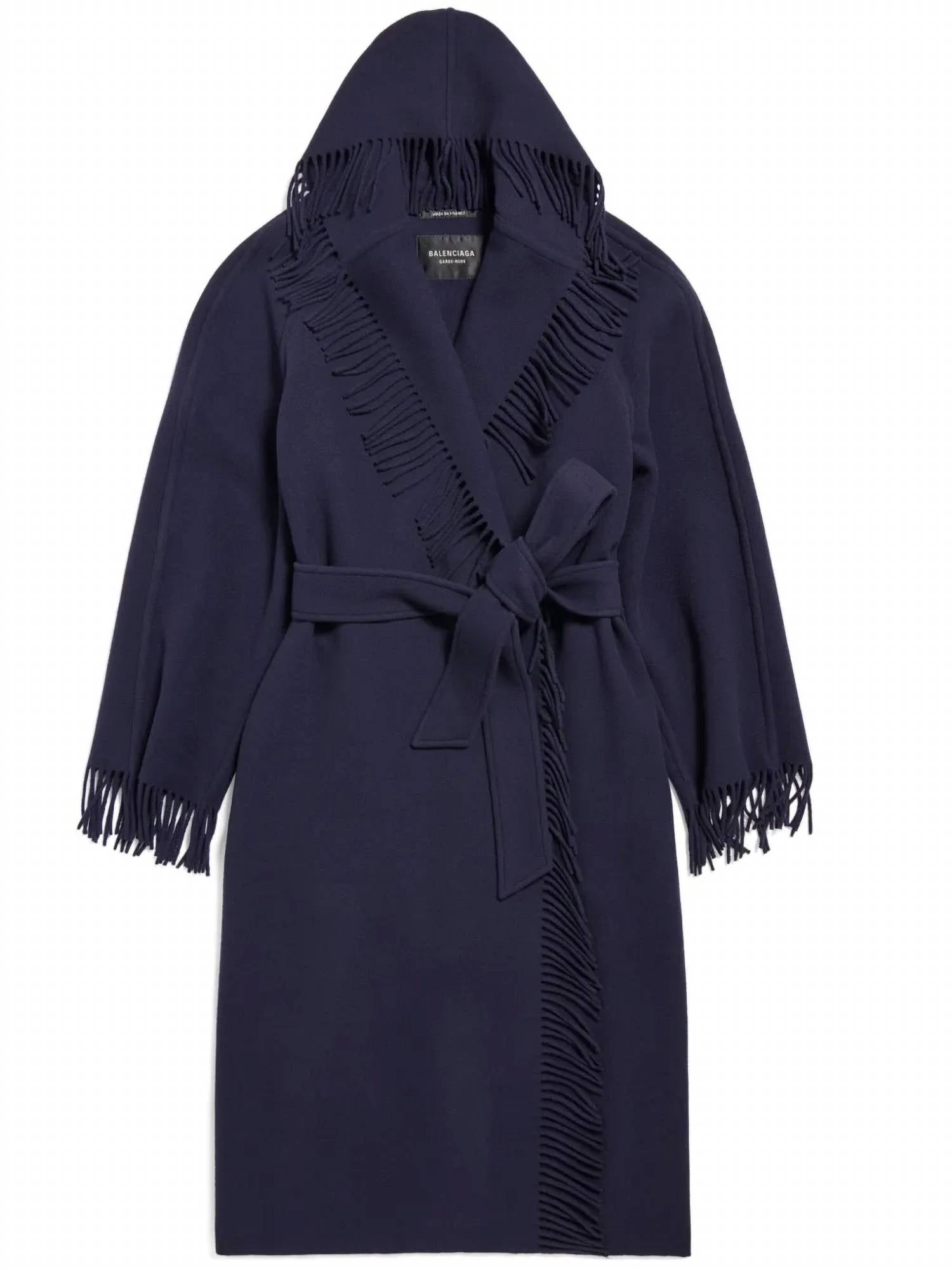 Balenciaga - Women's Fringe Brushed Wool Coat