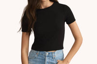 Z Supply Women's Second Skin Crew Top in black - women's t-shirt