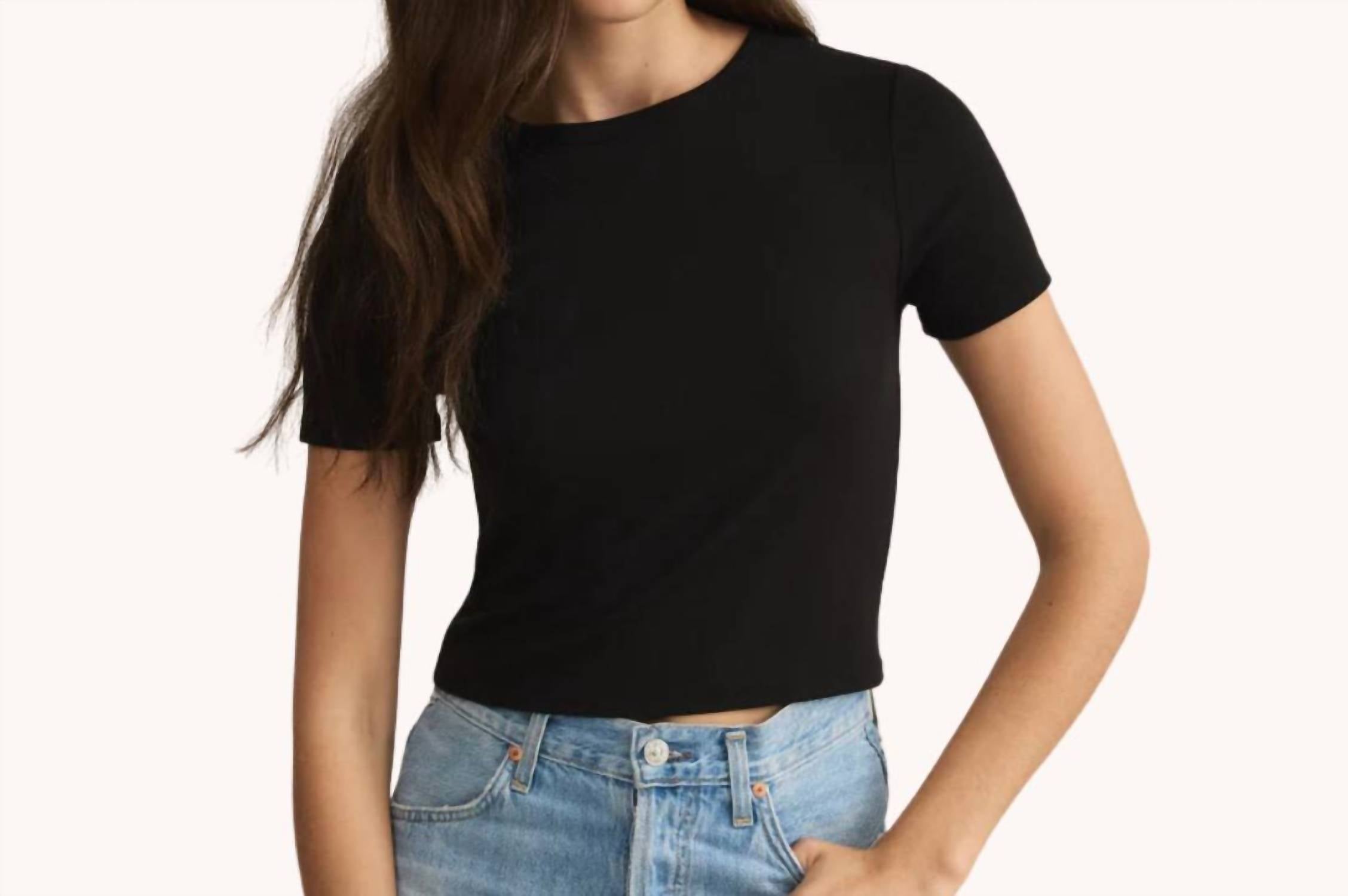 Z Supply Women's Second Skin Crew Top in black - women's t-shirt