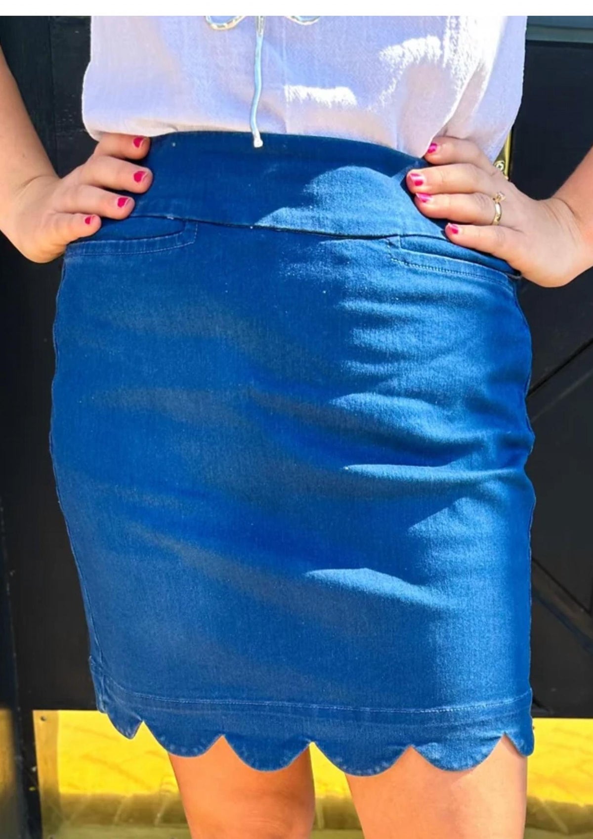 Lulu-B - Denim Scallop Skort