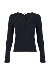 AMO Heartfelt Long Sleeve Top in twilight - women's long sleeve top - view 4
