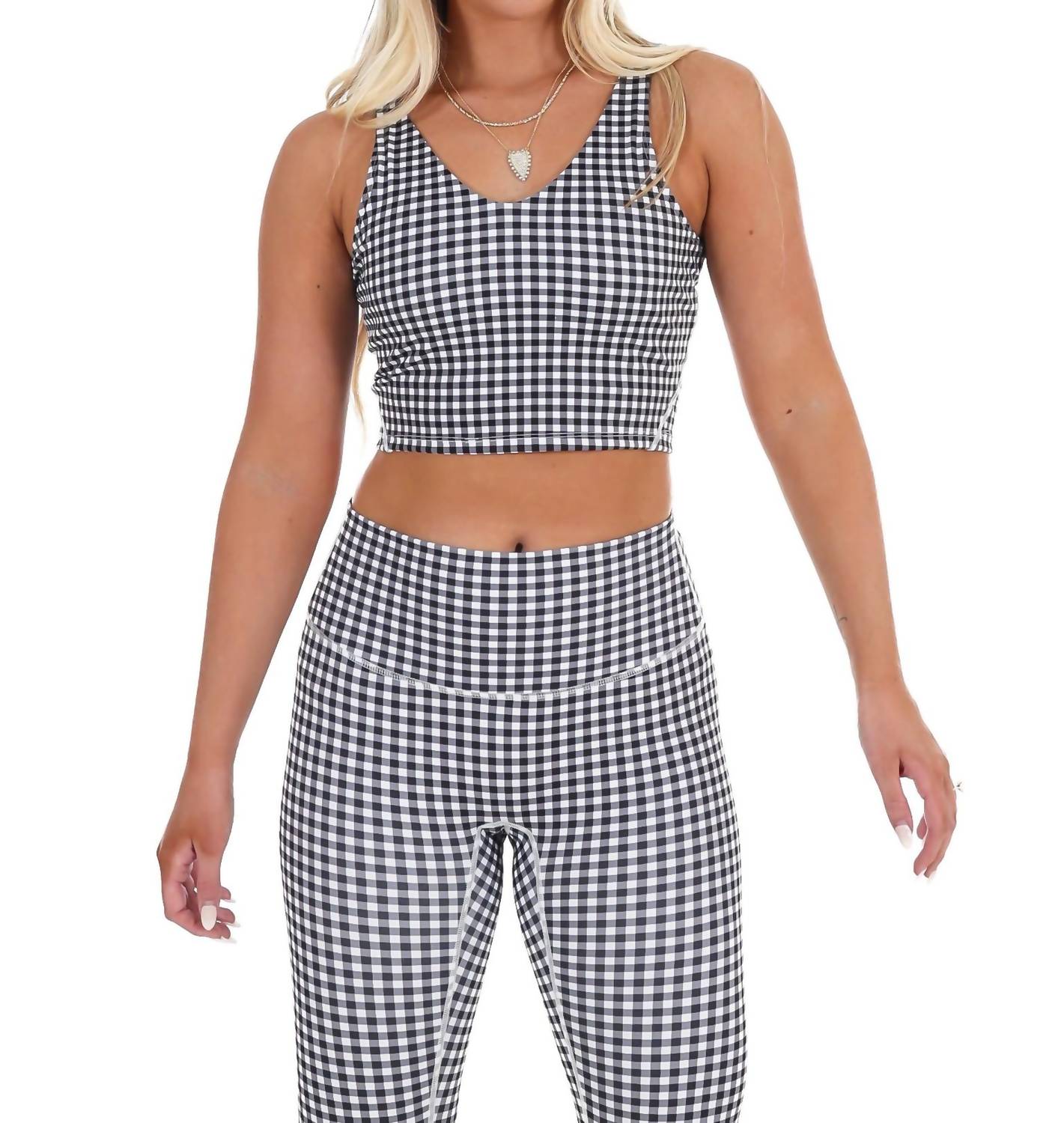 Kimberly C - Gingham Glow Cropped Tank Top