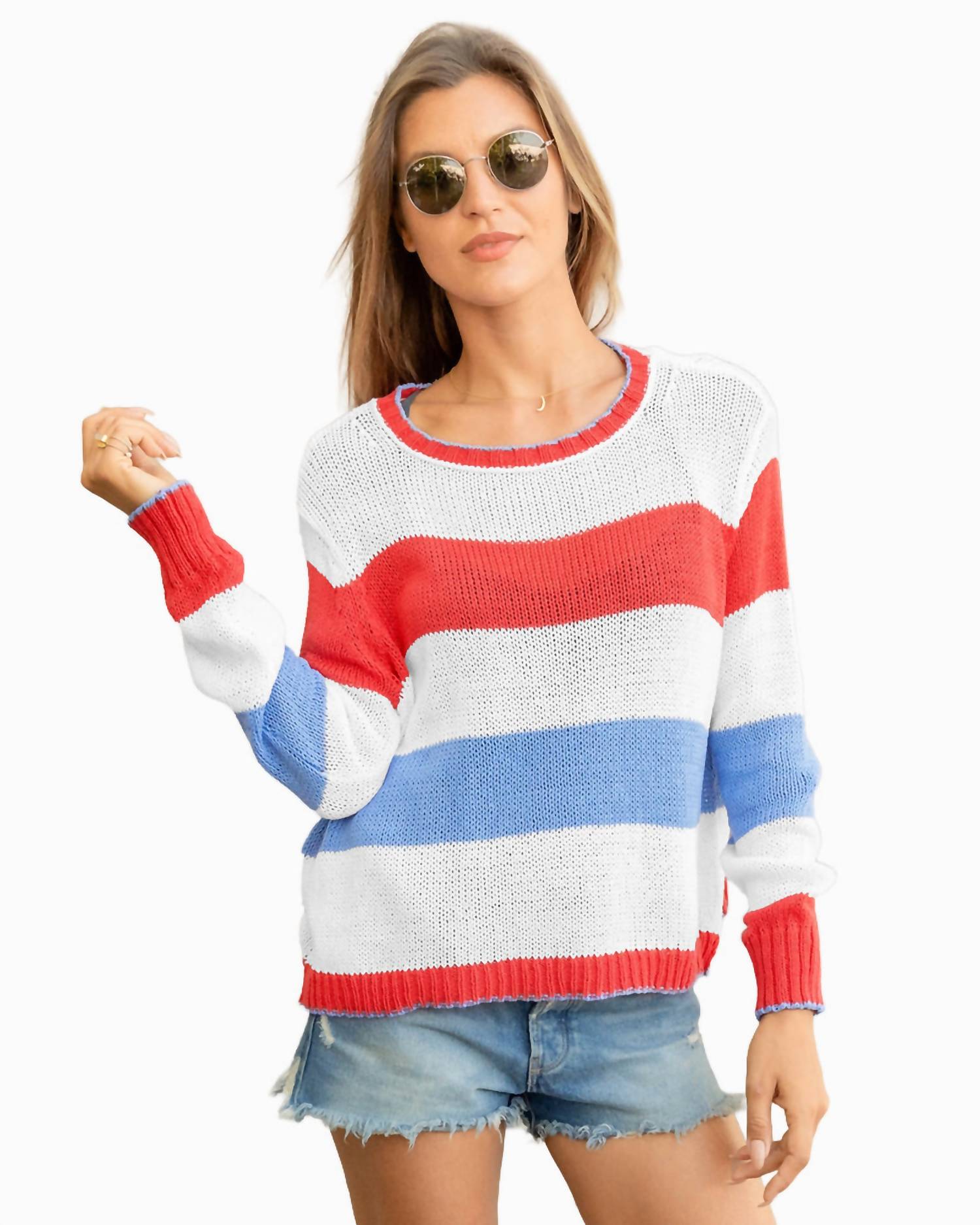 Wooden Ships - Breaker Stripe Long Sleeve Sweater