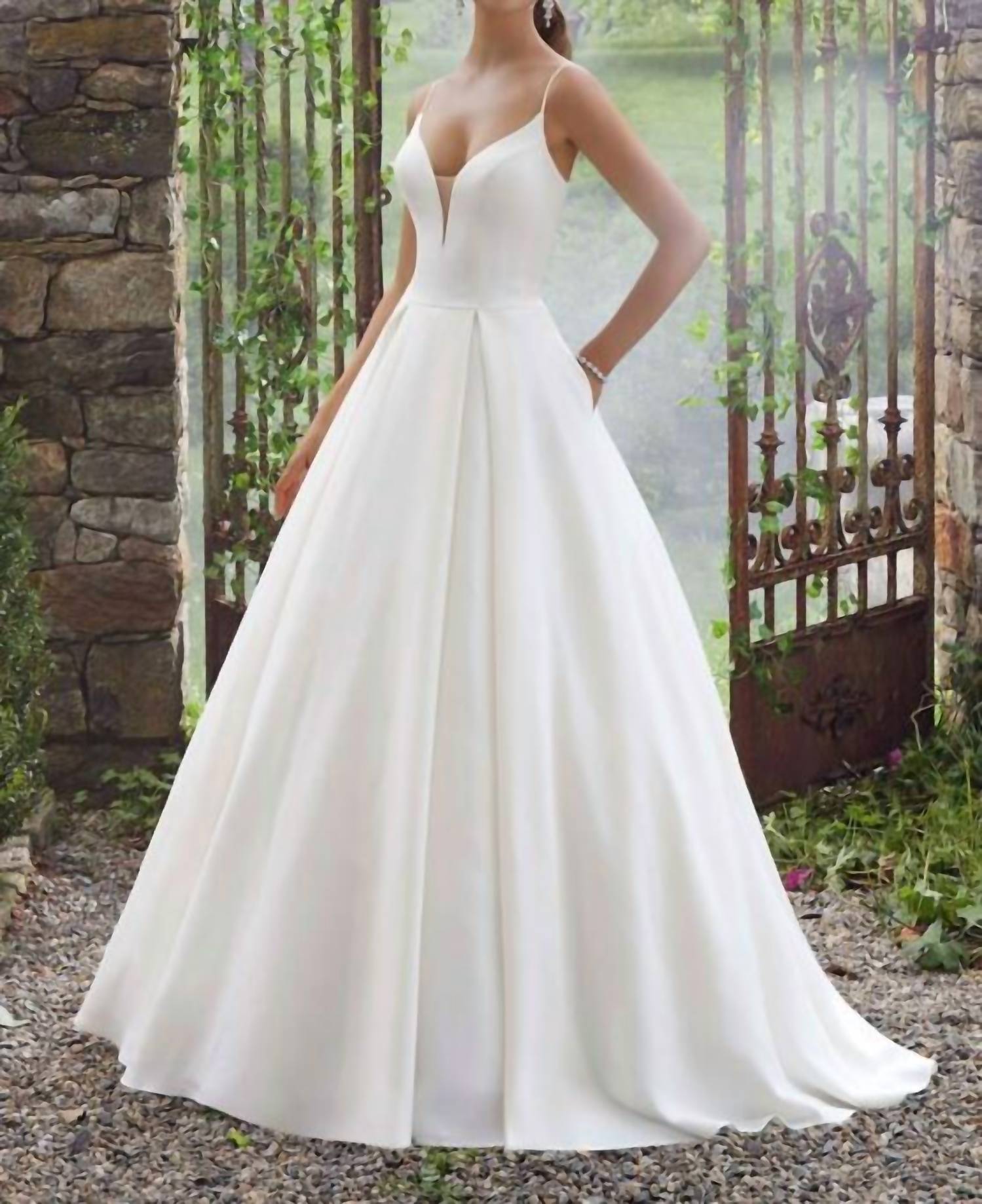 MORILEE Pacifica Peau De Soie Wedding Gown in ivory - women's dress