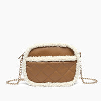 Like Dreams - Women's Pumpkin Patch Vegan Sherpa Crossbody Bag