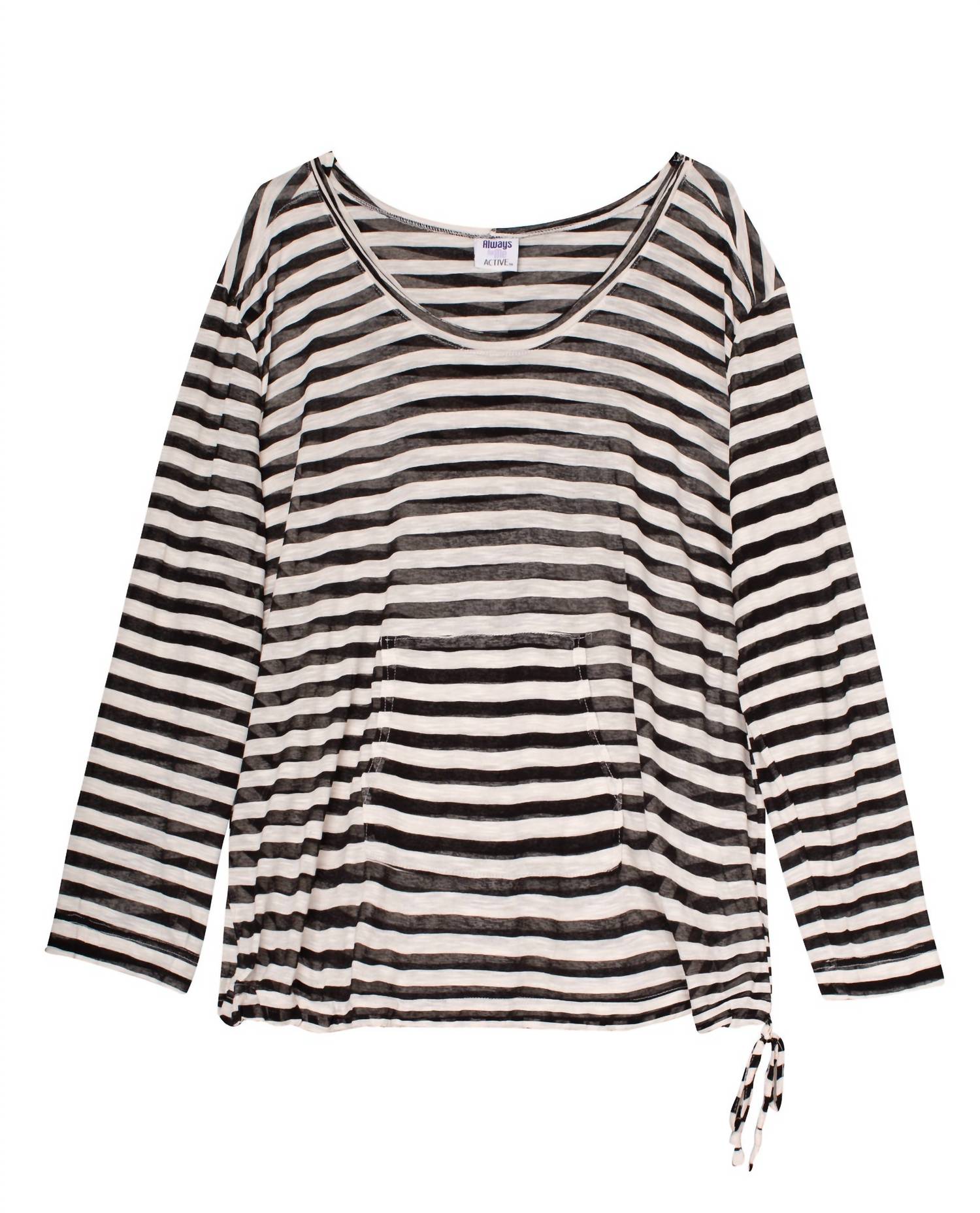 Always For Me - Women's Striped Active Hooded Top - Plus