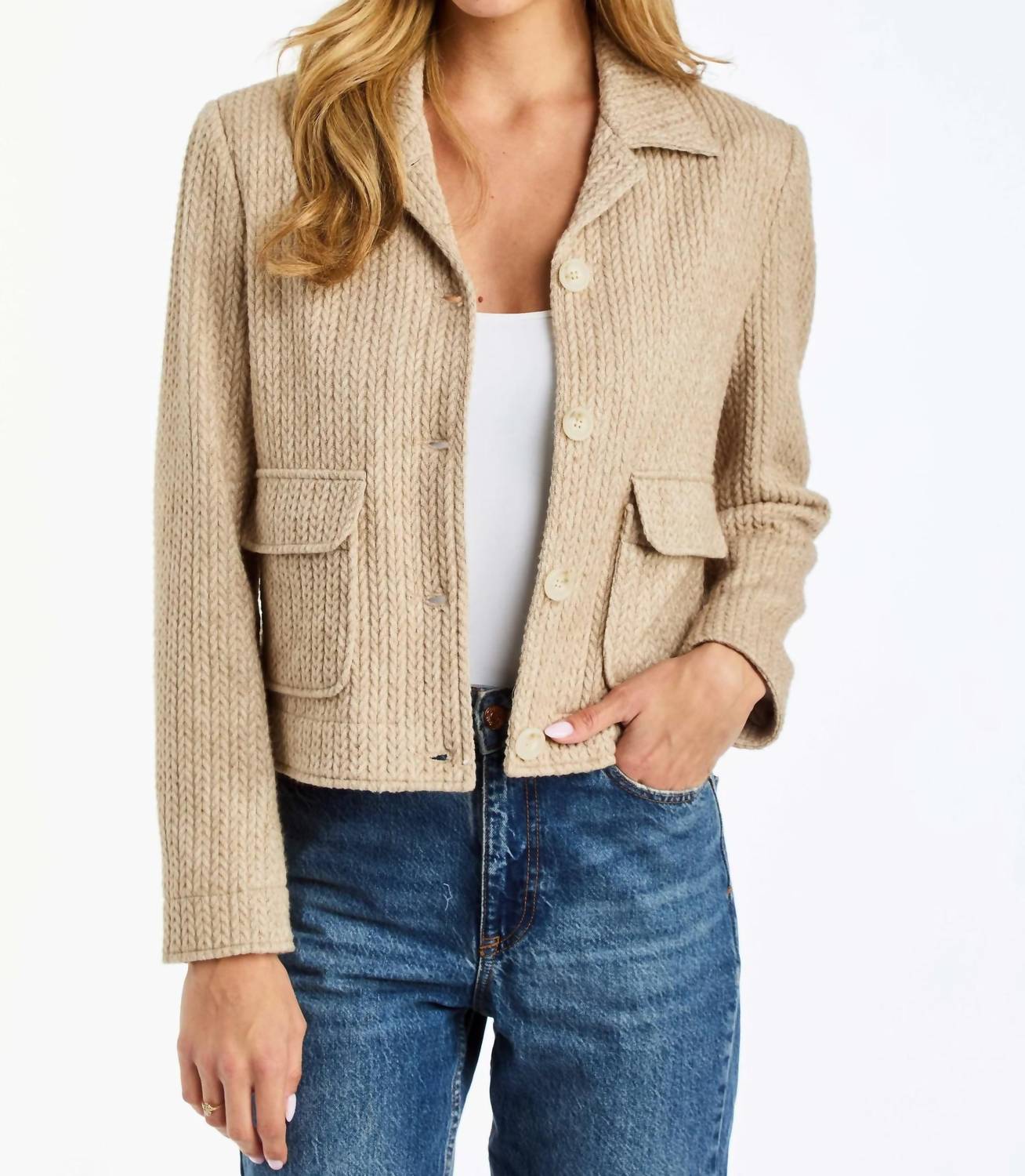 Drew - Myles Tonal Herringbone Jacket