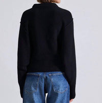 APIECE APART Alina Dolman Top in black - women's sweater - alternate view