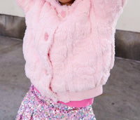 Lola + The Boys - Girl's Plush Teddy Bear Jacket