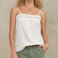 M.A.B.E. - Veri Tonal Linear And Floral Embroidery Camisole