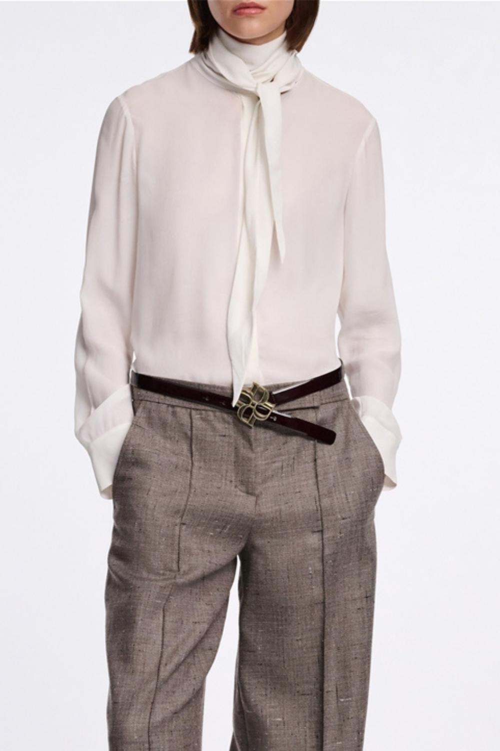 DOROTHEE SCHUMACHER Soft Vibe Silk Blouse in white - women's blouse