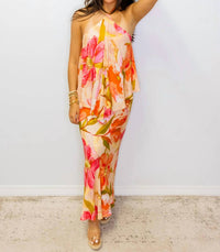 Sunday Edition - Tropical Floral Halter Dress