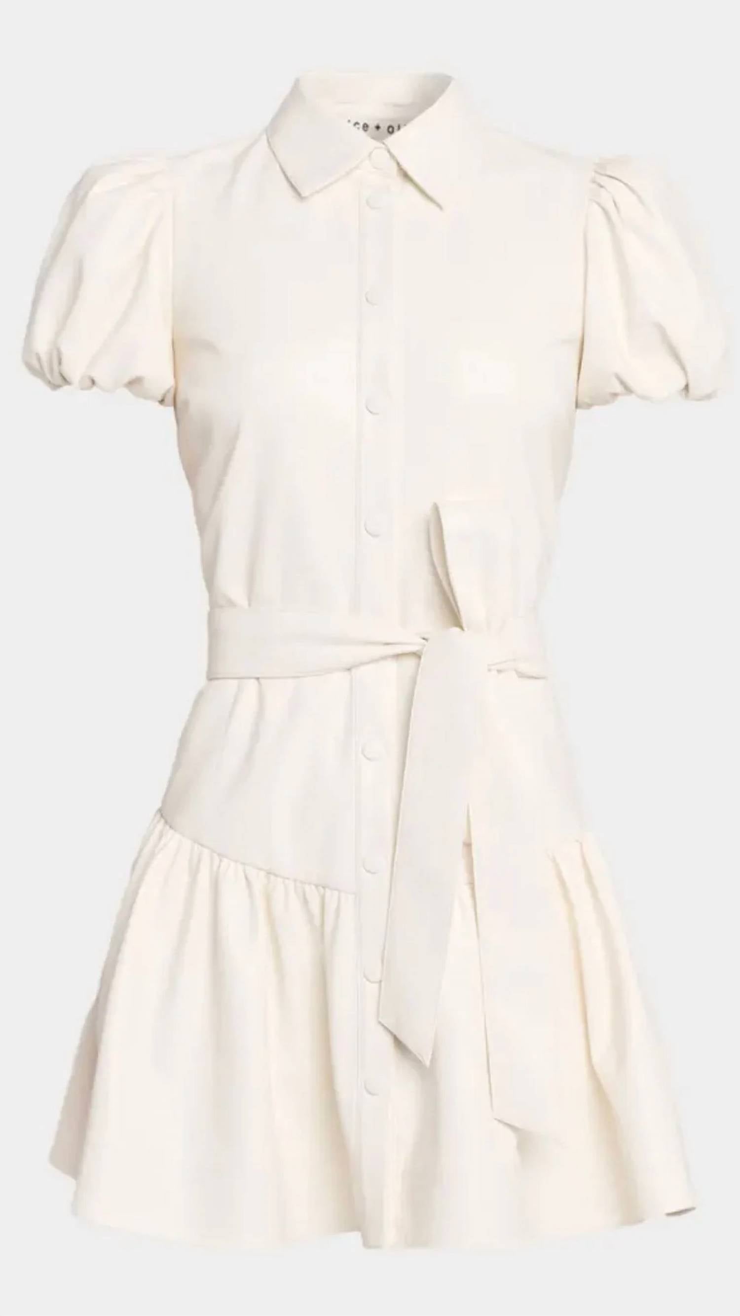 Alice + Olivia - Henrietta Vegan Leather Tiered Dress