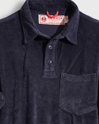 Iron & Resin Men's Terry Polo in navy - men's shirt - detail view