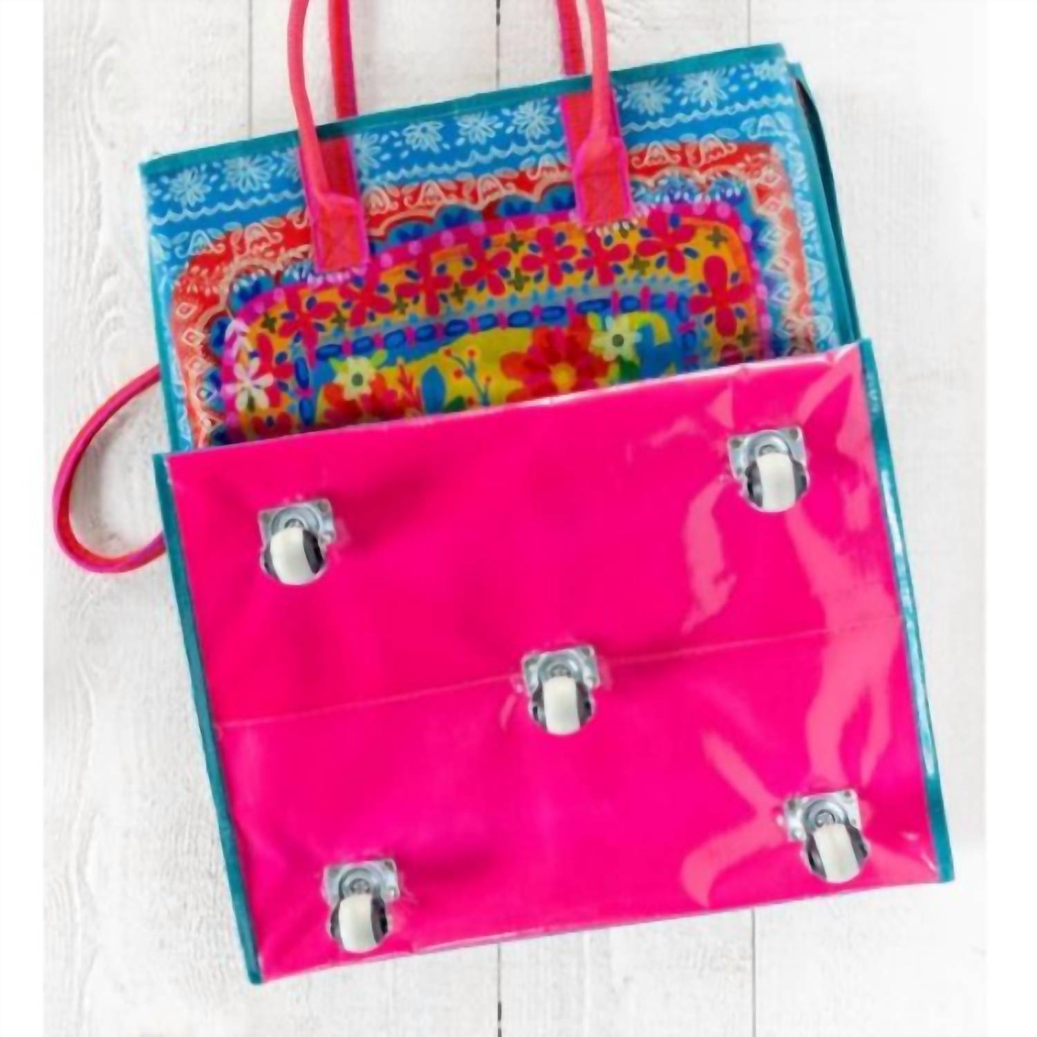 Natural Life - Rolling Floral Tote Bag With Wheels