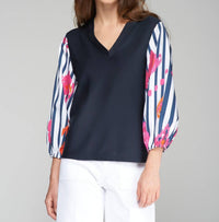 Vilagallo - VILAGALLO PRINT SLEEVE SWEATER